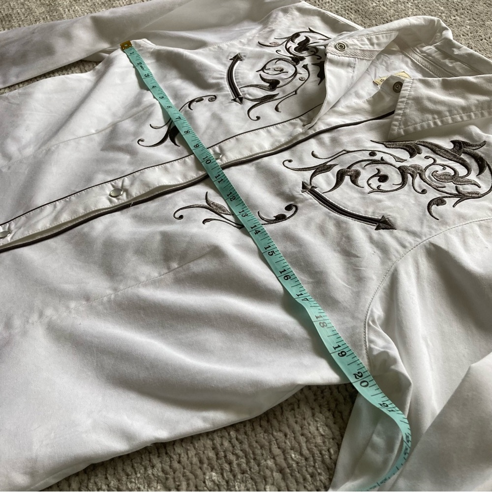 Women’s Vintage Roper Embroidered Western Pearl Snap Button Down Rodeo Neutral M - Picture 7 of 9